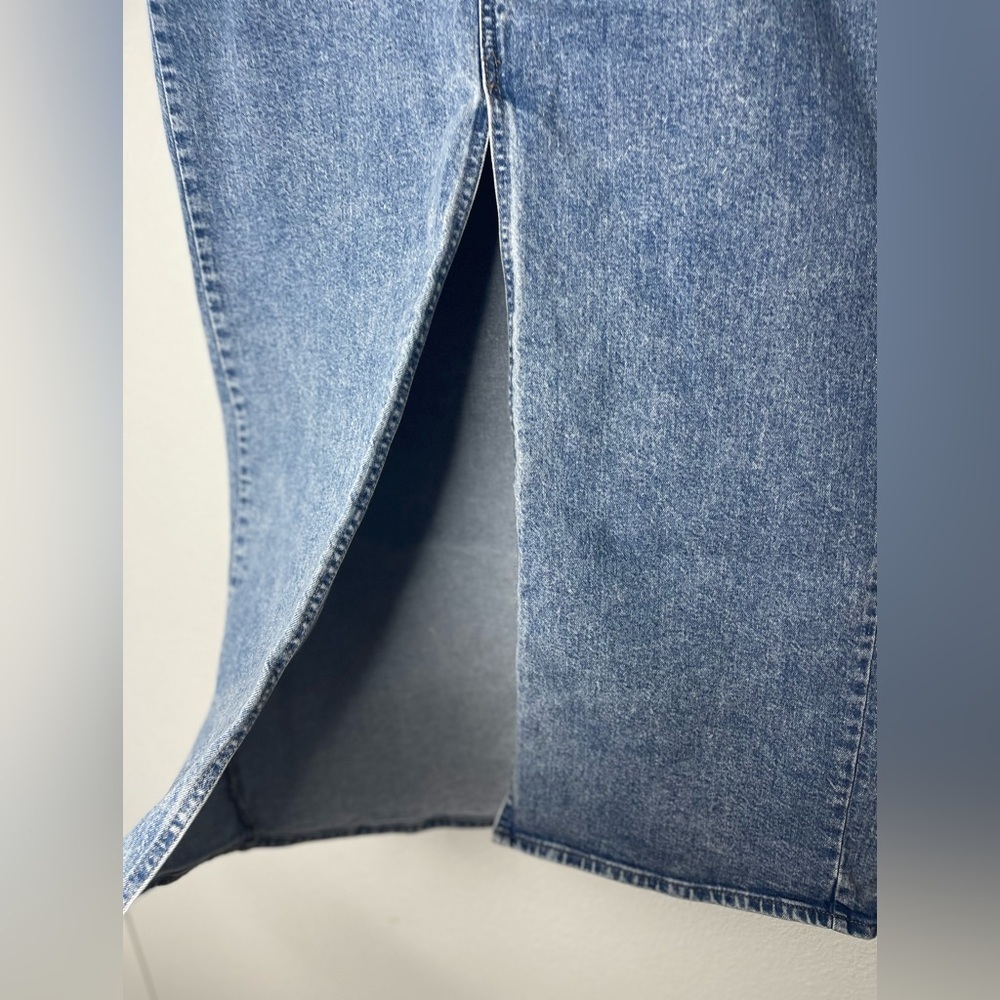 Universal Thread High Rise Denim Maxi Skirt Medium Wash Slit Western Size 14 - Picture 11 of 14